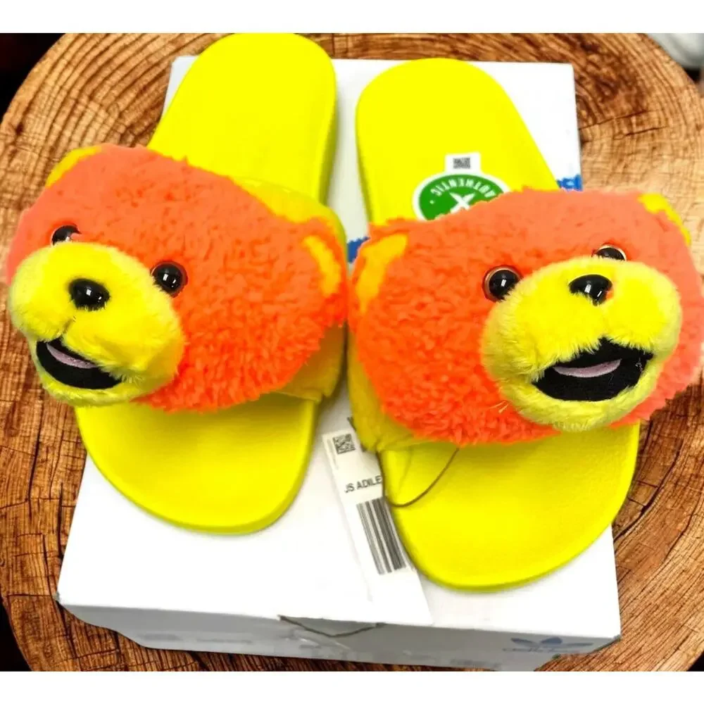 Adidas Jeremy Scott NBA Adilette Bear Yellow Lifestyle Slides Mens 8 or Womens 9